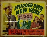 K269 MURDER OVER NEW YORK title lobby card '40 Toler as Charlie Chan!