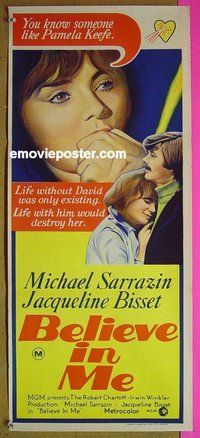 p084 BELIEVE IN ME Australian daybill movie poster '71 Sarrazin, Bisset