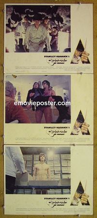 n146 CLOCKWORK ORANGE 3 English lobby cards '72 Stanley Kubrick