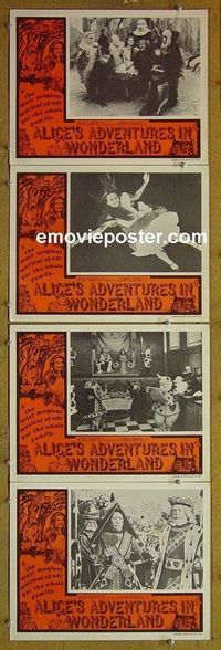 n066 ALICE'S ADVENTURES IN WONDERLAND 4 Australian lobby cards '72