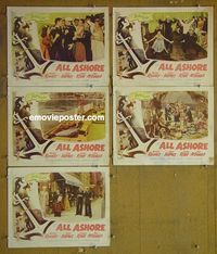 n016 ALL ASHORE 5 lobby cards '52 Mickey Rooney, Peggy Ryan