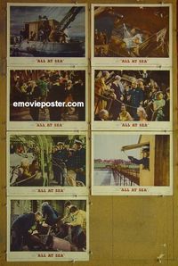 m731 ALL AT SEA 7 lobby cards '58 Alec Guinness, Irene Browne