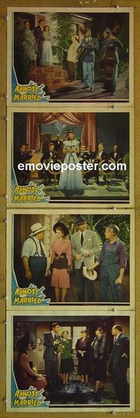 n067 ALMOST MARRIED 4 lobby cards '42 Jane Frazee, Robert Paige