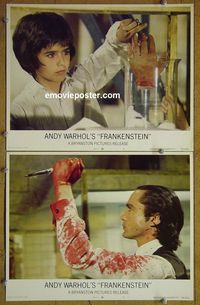 n228 ANDY WARHOL'S FRANKENSTEIN 2 lobby cards '74 3D Morrissey