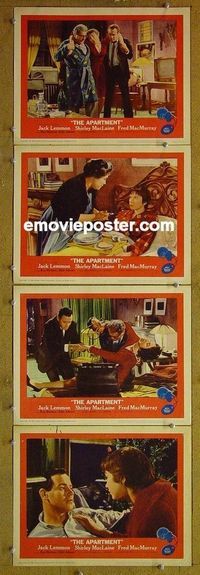 n070 APARTMENT 4 lobby cards '60 Billy Wilder, Jack Lemmon