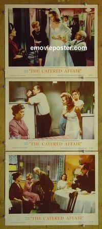 n145 CATERED AFFAIR 3 lobby cards '56 Debbie Reynolds, Davis