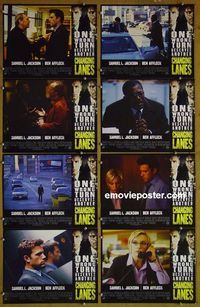 m159 CHANGING LANES complete set of 8 lobby cards '02 Samuel L. Jackson, Affleck