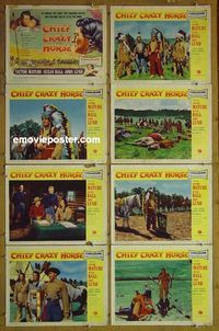 m161 CHIEF CRAZY HORSE complete set of 8 lobby cards '55 Victor Mature