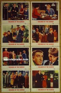 m163 CHILDREN OF THE DAMNED complete set of 8 lobby cards '63 Ian Hendry