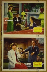 n250 CLAUDIA & DAVID 2 lobby cards '48 Dorothy McGuire, Young