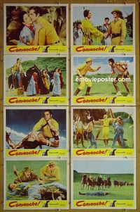 m169 COMANCHE complete set of 8 lobby cards '56 Dana Andrews, Linda Cristal