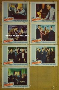 m762 COMPULSION 7 lobby cards '59 Orson Welles, Stockwell