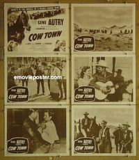 m932 COW TOWN 6 lobby cards R56 Gene Autry, Gail Davis