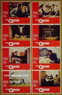 m183 CROOK complete set of 8 lobby cards '70 Claude Lelouch, Trintignan