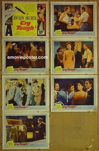 m765 CRY TOUGH 7 lobby cards '59 'C'mon Punk!'