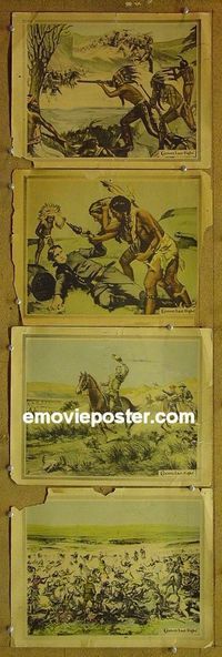 n083 CUSTER'S LAST FIGHT 4 lobby cards R25 Thomas Ince