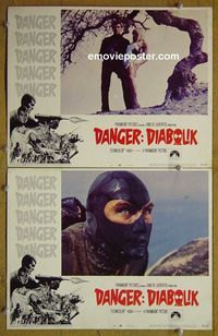 n257 DANGER DIABOLIK 2 lobby cards '68 Mario Bava