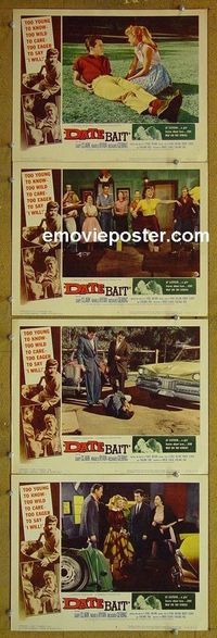 n084 DATE BAIT 4 lobby cards '60 too young & wild!