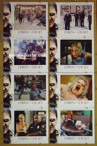 m192 DAWN OF THE DEAD complete set of 8 lobby cards '04 zombie remake!