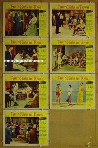 m781 FOUR GIRLS IN TOWN 7 lobby cards '56 Julie Adams