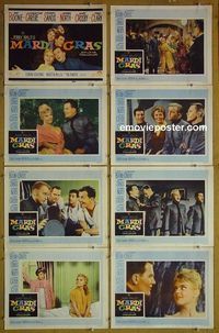 m436 MARDI GRAS complete set of 8 lobby cards '58 Pat Boone, Christine Carere