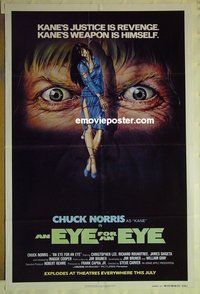 r598 EYE FOR AN EYE advance one-sheet movie poster '81 Chuck Norris