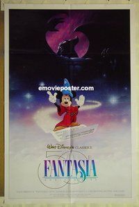 r603 FANTASIA French one-sheet movie poster R91 Mickey Mouse, Disney