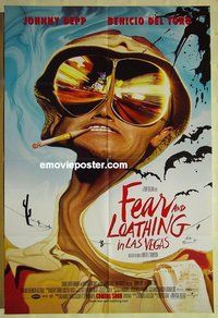 r609 FEAR & LOATHING IN LAS VEGAS DS advance one-sheet movie poster '98 Depp