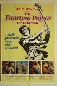 r615 FIGHTING PRINCE OF DONEGAL one-sheet movie poster '66 Disney