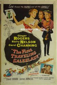 r625 FIRST TRAVELING SALESLADY one-sheet movie poster '56 Ginger Rogers