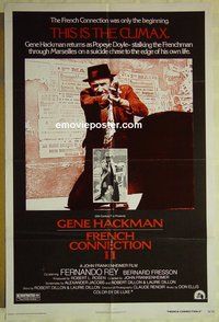 r643 FRENCH CONNECTION 2 one-sheet movie poster '75 Gene Hackman