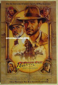 r808 INDIANA JONES & THE LAST CRUSADE advance #1 one-sheet movie poster '89