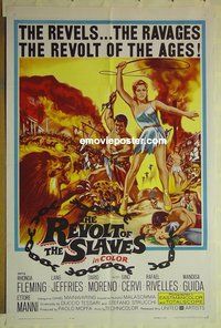 s150 REVOLT OF THE SLAVES one-sheet movie poster '61 Rhonda Fleming