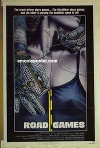 s154 ROAD GAMES one-sheet movie poster '81 Jamie Lee Curtis