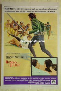 s158 ROMEO & JULIET style B one-sheet movie poster '69 Franco Zeffirelli