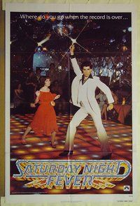 s174 SATURDAY NIGHT FEVER teaser one-sheet movie poster '77 John Travolta