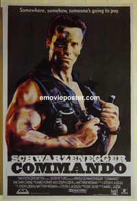 v820 COMMANDO Pakistani movie poster '85 Arnold Schwarzenegger