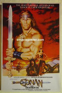 v822 CONAN THE DESTROYER Pakistani movie poster '84 Schwarzenegger