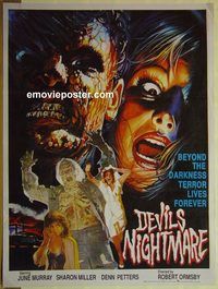 v833 DEVIL'S NIGHTMARE Pakistani movie poster '80s cool horror art!