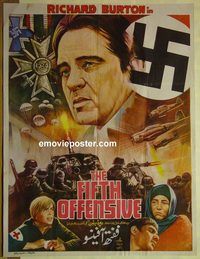 v850 FIFTH OFFENSIVE Pakistani movie poster '73 Richard Burton, WW2