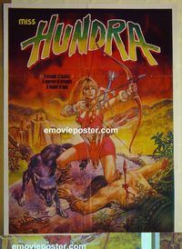 v882 HUNDRA Pakistani movie poster '83 sexy Laurene Landon!