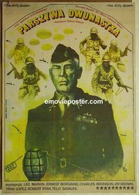 v323 DIRTY DOZEN Polish movie poster '67 Marek Ploza Dolinski art!