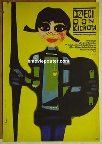 v325 DON QUIXOTE'S CHILDREN Polish movie poster '65 Russian comedy!