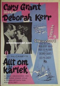 v474 AFFAIR TO REMEMBER Swedish movie poster '57 Cary Grant, Kerr