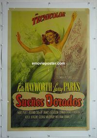 y198 DOWN TO EARTH linen Argentinean movie poster '46 Rita Hayworth