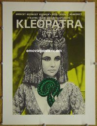 y114 CLEOPATRA linen Slovak movie poster '64 Liz Taylor, Burton