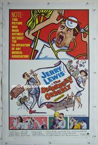 y333 DISORDERLY ORDERLY linen one-sheet movie poster '65 Jerry Lewis