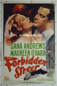 y348 FORBIDDEN STREET linen one-sheet movie poster '49 Andrews, O'Hara