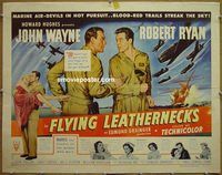 z255 FLYING LEATHERNECKS half-sheet movie poster '51 John Wayne, Rob Ryan