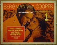 z259 FOR WHOM THE BELL TOLLS half-sheet movie poster R57 Cooper